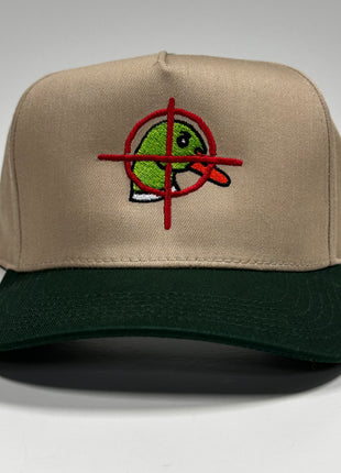Mallard Duck Target Khaki Funny Trucker SnapBack Cap Hat Custom Embroidered
