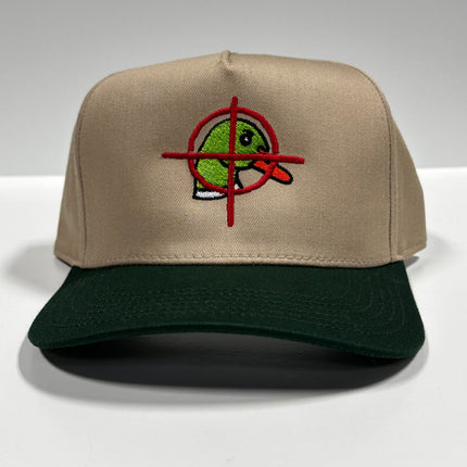 Mallard Duck Target Khaki Funny Trucker SnapBack Cap Hat Custom Embroidered