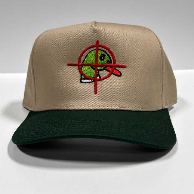 Mallard Duck Target Khaki Funny Trucker SnapBack Cap Hat Custom Embroidered