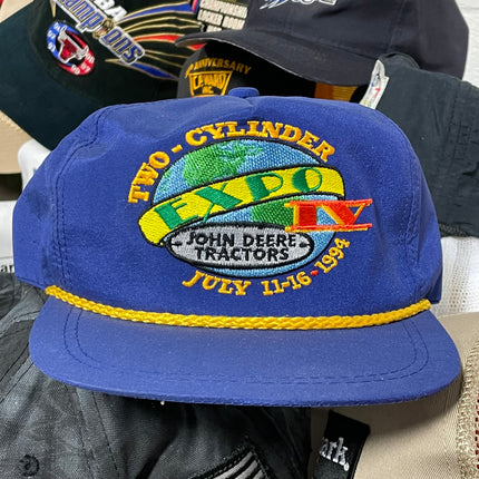 Vintage John Deere Expo Convention 1994 Rope Blue Snapback Cap Hat
