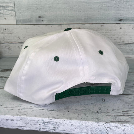 Custom Awesome Bass Fishing Vintage White Green Rope Snapback Cap Hat Fits up to 7 1/2
