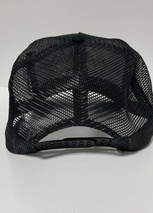 Deer Hunting Scene White Rope Vintage Black Mesh Trucker Snap Back Cap Hat Tall Crown Custom Embroidered
