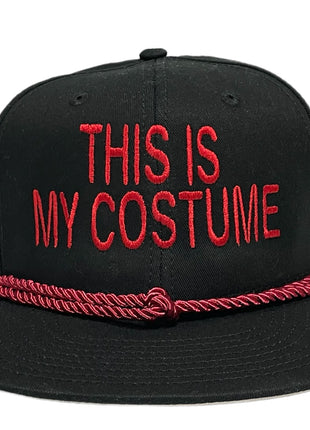 This Is My Costume Halloween Party Vintage Custom Embroidered Black SnapBack Hat Cap with Double Rope