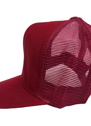 Vintage Blank Maroon High Crown Trucker Hat