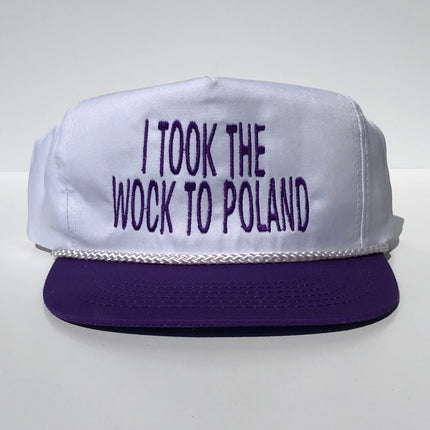 I took the wock to Poland custom embroidered purple/white rope snapback cap hat