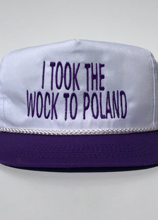 I took the wock to Poland custom embroidered purple/white rope snapback cap hat