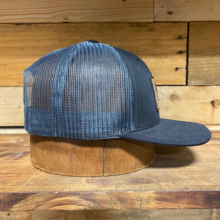 The Leather Head Hat Co American flag patch gray mesh Snapback hat cap