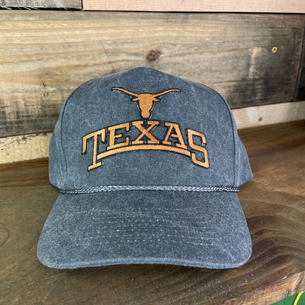 Custom Texas Longhorns Vintage Charcoal Rope Snapback Cap Hat