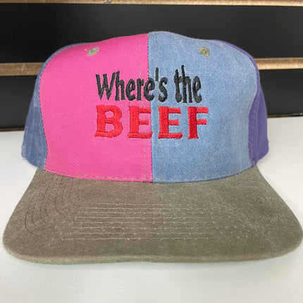 Custom Embroidered Where Beef Vintage Pinwheel Snapback Hat Cap