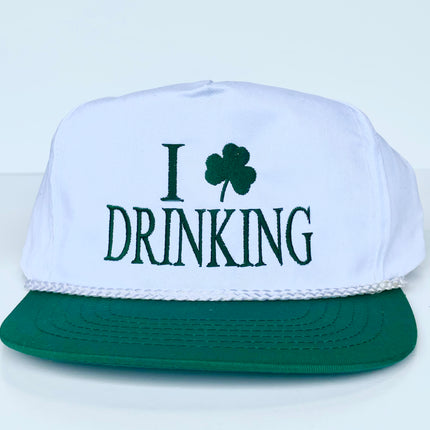 St. Patricks Day I Love Drinking Shamrock St Patrick’s day Custom Embroidered Vintage Hat SnapBack