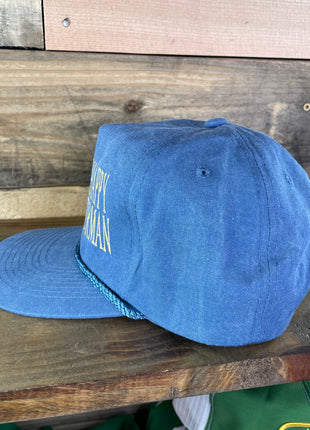 The Happy Fisherman Sky Blue Golf Rope Snapback Cap Hat Custom Embroidered