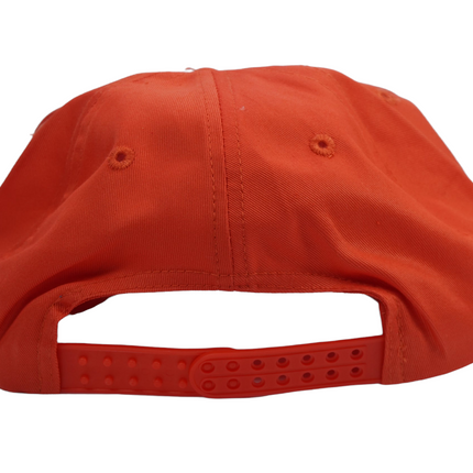 Vintage Orange Mid Crown Snapback Hat Cap with Rope