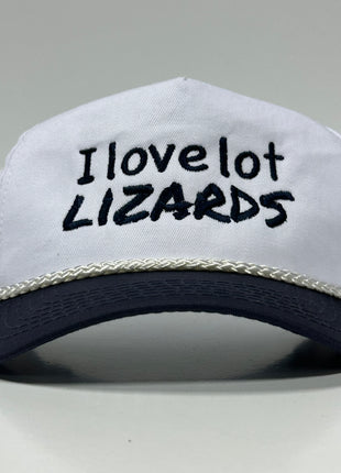 I LOVE LOT LIZARDS Vintage Rope Navy Brim SnapBack Cap Hat Custom Embroidered