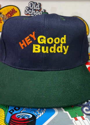 Hey Good Buddy Vintage Strapback Cap Hat Custom Embroidered