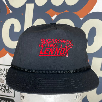 Vintage Sugarcreek Heating AC Lennox Black SnapBack Hat Cap
