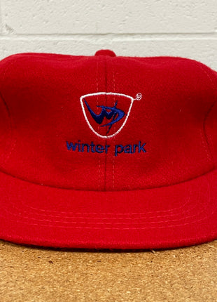 Vintage Winter Park Snow Skiing Resort Colorado Snowboarding Red WOOL Snapback Hat Cap Yupoong NEVER BEEN WORN
