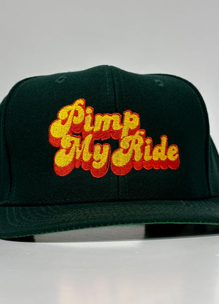 PIMP IT Green Wool Vintage SnapBack Baseball Cap Hat Green Under Brim Custom Embroidered