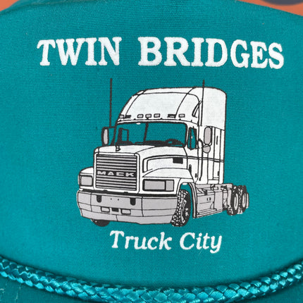 Vintage Twin Bridges Mac Truck City Rope SnapBack Hat Cap
