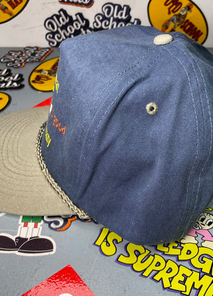 GOD IS GREAT Beer is good People are Crazy Vintage Custom Embroidered Rope Indigo Snapback Cap Hat