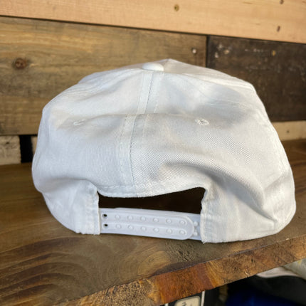 I’d Rather Be Fishing glow in the dark fish Vintage Curve Brim Rope Snapback White Cap Hat Custom Embroidered