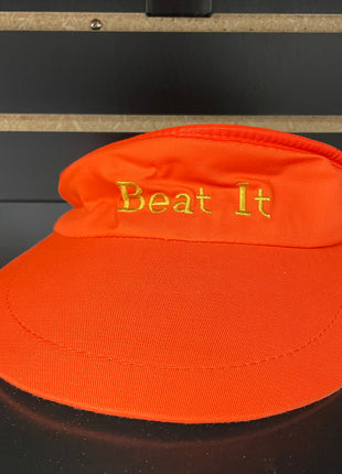 Vintage Beat It Orange Golf Visor