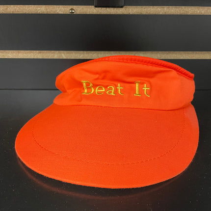 Vintage Beat It Orange Golf Visor