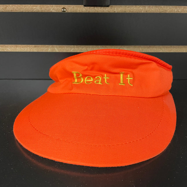 Vintage Beat It Orange Golf Visor