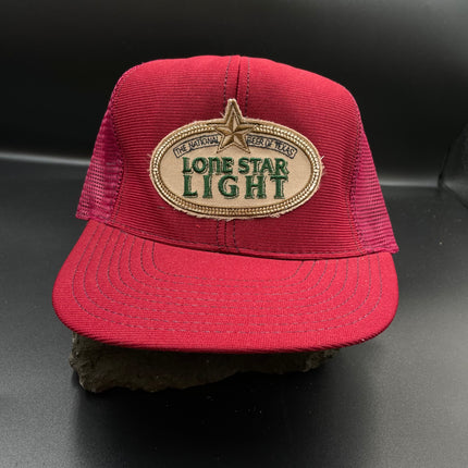 Custom loan star light beer maroon mesh Trucker snapback hat cap(ready to ship)
