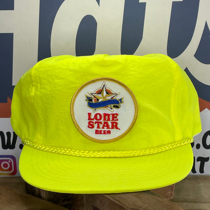 Custom Lone Star Beer Vintage Yellow Neon Rope Snapback Cap Hat