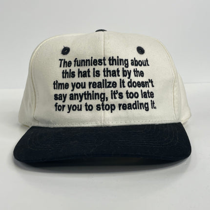 The Funniest thing about this hat custom embroidered vintage Strapback cap hat meme funny