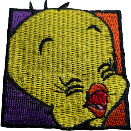 Vintage Tweety Bird Purple and Orange 3”x2.5” Sew On Patch