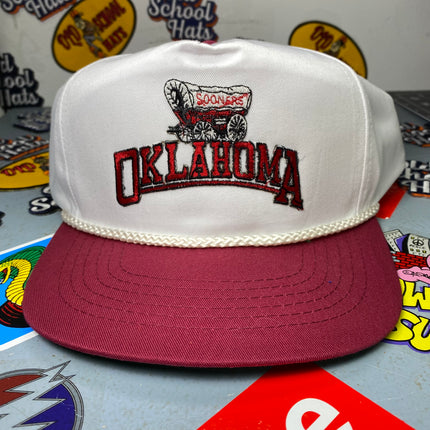 Custom Oklahoma Sooners patch Vintage Snapback Hat Cap with Rope
