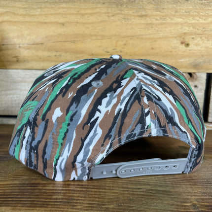 Custom Embroidered BITE ME Fishing Vintage Camo Snapback Cap Hat