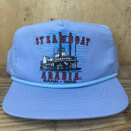Vintage Steamboat Arabia Light Blue Rope SnapBack Hat Cap