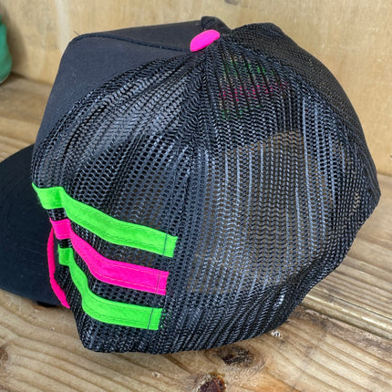 Custom It’s Satisfies Vintage 80s 3 Stripe Mesh Trucker Cap Hat