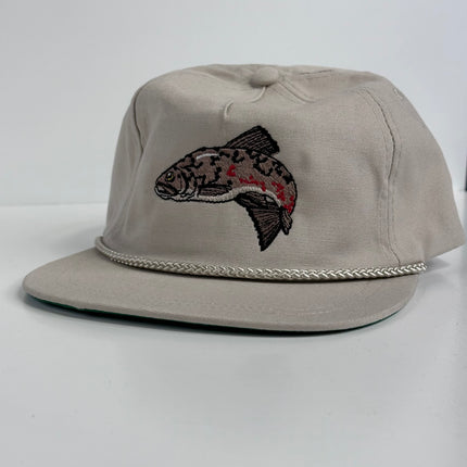 Brown Trout tan custom embroidered Strapback Cap Hat