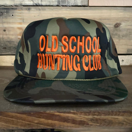 Old school hunting club Vintage Camo foam Snapback hat cap embroidered