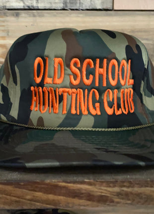 Old school hunting club Vintage Camo foam Snapback hat cap embroidered