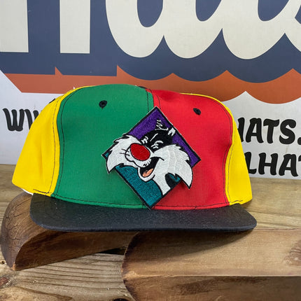 Custom Sylvester looney Tunes pinwheel color block Snapback Cap Hat