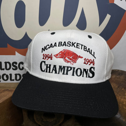 Vintage Arkansas Razorback NCAA BASKETBALL CHAMPIONS 1994 Snapback Cap Hat