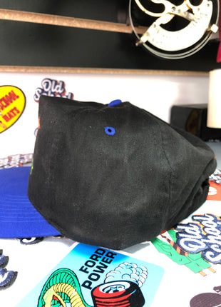NO BEER NO WORK! Custom embroidered vintage hat strap back black and blue