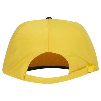Vintage Yellow Mid Crown Navy Brim 5 Panel Zipback Hat Cap with Navy Rope