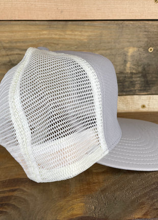 Custom Embroidered Music City Nashville TN Vintage Gray White Mesh Trucker Snapback Cap Hat Made in USA
