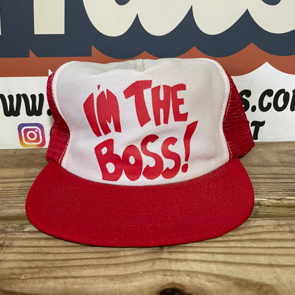 Vintage I’m the Boss Mesh Trucker SnapBack Hat Cap