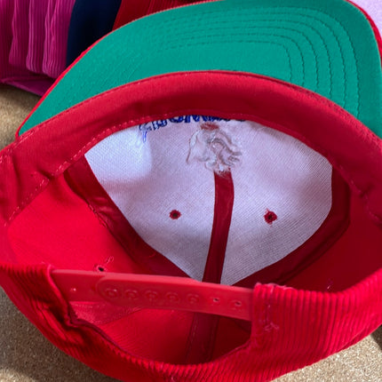 Vintage Snowmass Red corduroy Snapback hat cap