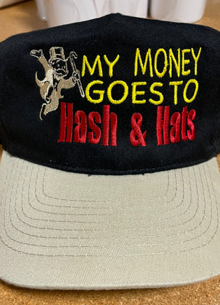 My Money Goes To Hash & Hats Vintage Custom Embroidered Strapback Cap Hat