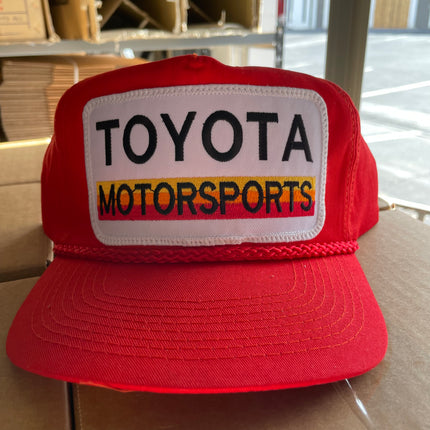 Custom Toyota Motorsports patch Vintage Red SnapBack Hat Cap with Rope