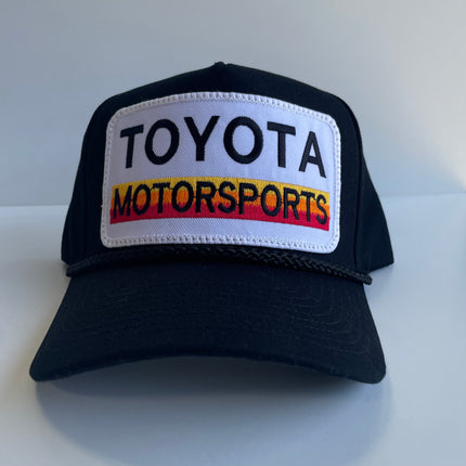 Custom Toyota Motorsport patch on a black Rope SnapBack Hat Cap