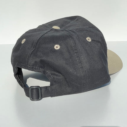 BEST BUCKING DAD Deer Black Crown Tan Brim Strapback Cap Hat For Him Custom Embroidered