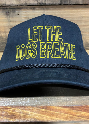 Let the dogs breathe black rope Snapback hat cap custom embroidery